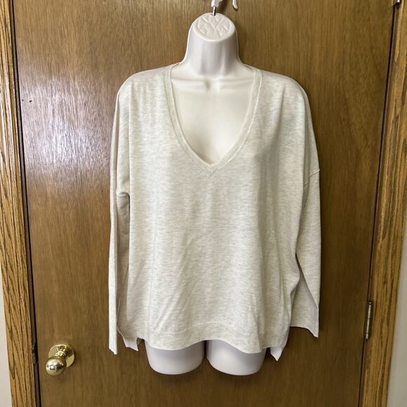 AG Adriano Goldschmied sz S Sweater Oversized 100% WOOL BOXY FIT Beige B25 - Picture 1 of 9